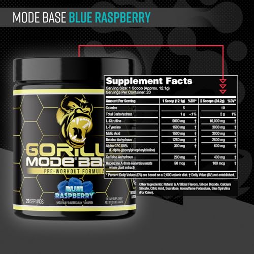 Gorilla Mode Base Pre Workout - (Blue Raspberry)