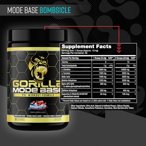 Gorilla Mode Base Pre Workout - (Bombsicle)