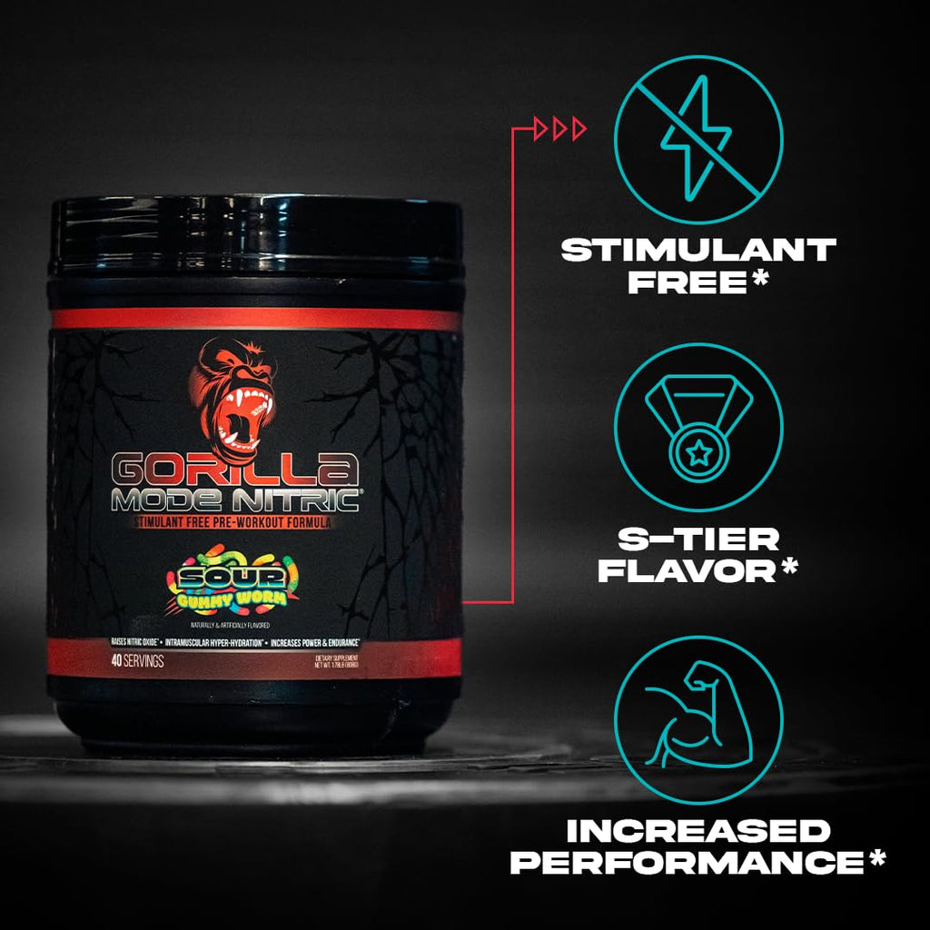 Gorilla Mode Nitric Upgraded Stimulant Free Pre-Workout – (Volcano Burst)