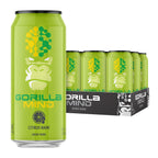 Gorilla Mind Energy Drink | Unmatched Energy · Amplified Focus | N-Acetyl-L-Tyrosine, Alpha-GPC, 200mg Caffeine, Uridine, Saffron | 0 Sugar Or Artificial Colors | 16oz, 12-Pack (Citrus Rain)