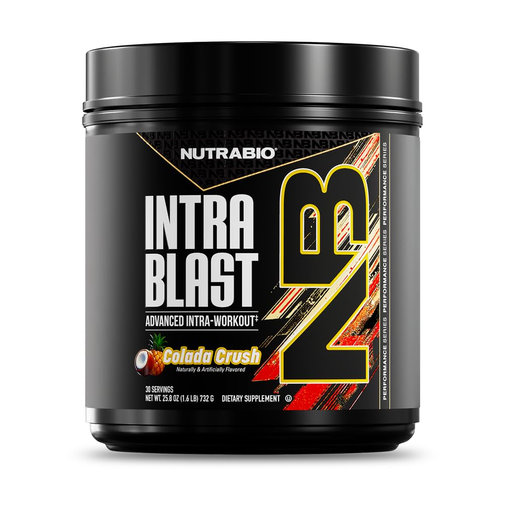 NutraBio Intra Blast Pre Workout & Muscle Recovery, Colada Crush, 30 Serving