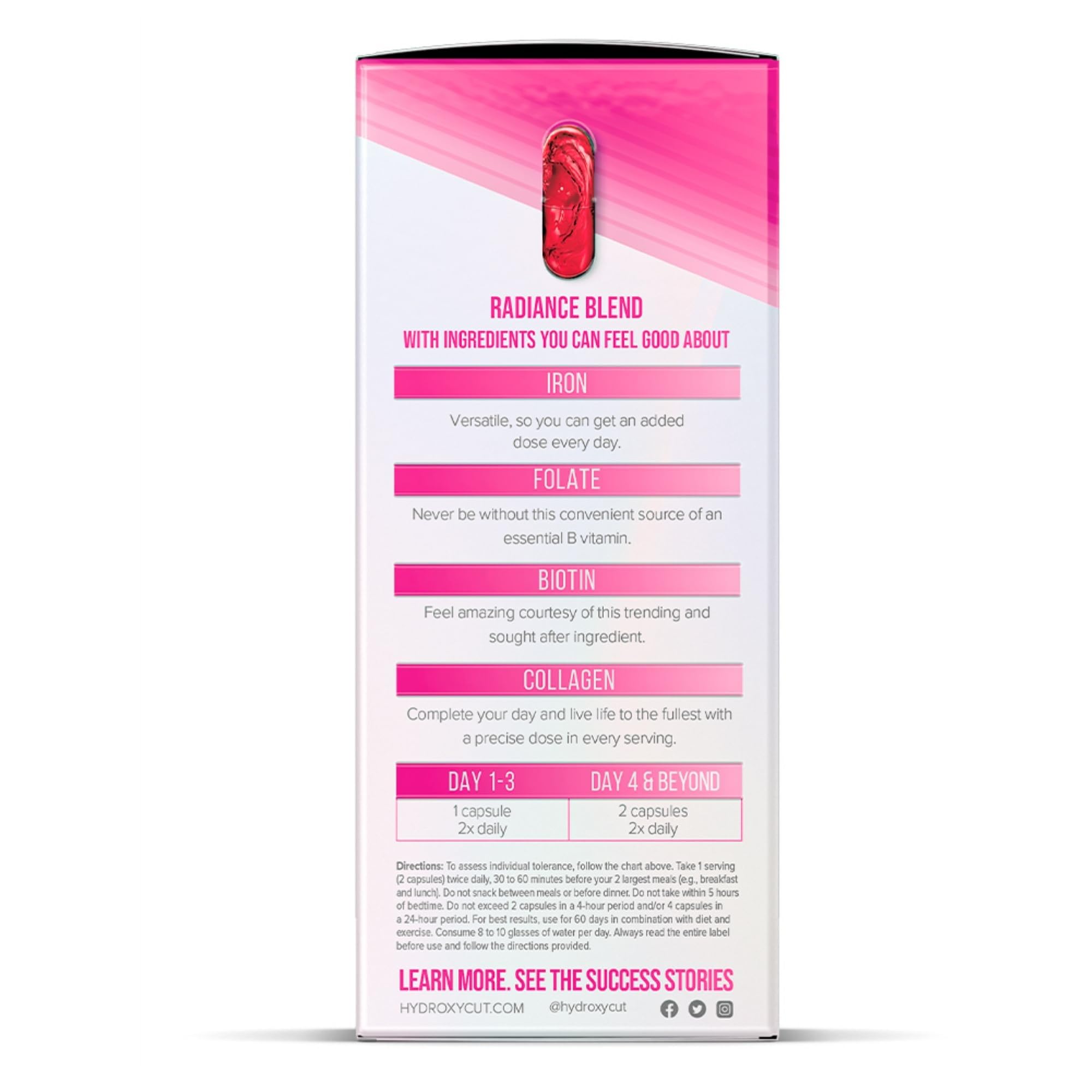Hydroxycut +Women - Thermogenic Support Formula - Energy & Metabolism Support - C. Canephora Robusta, Collagen, Biotin, Iron & Folate - Rapid Release Liquid Capsules - for Women - 60 Capsules
