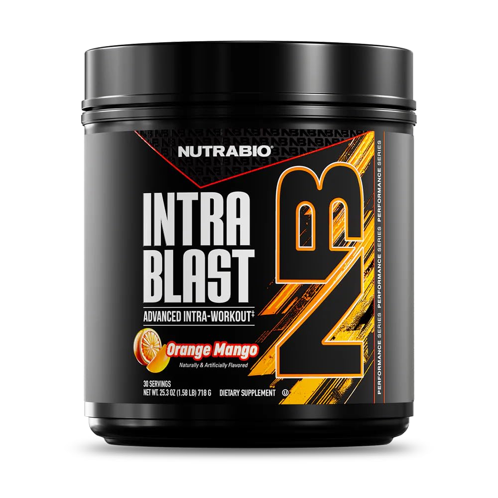 NutraBio Intra Blast Pre Workout & Muscle Recovery, Orange Mango