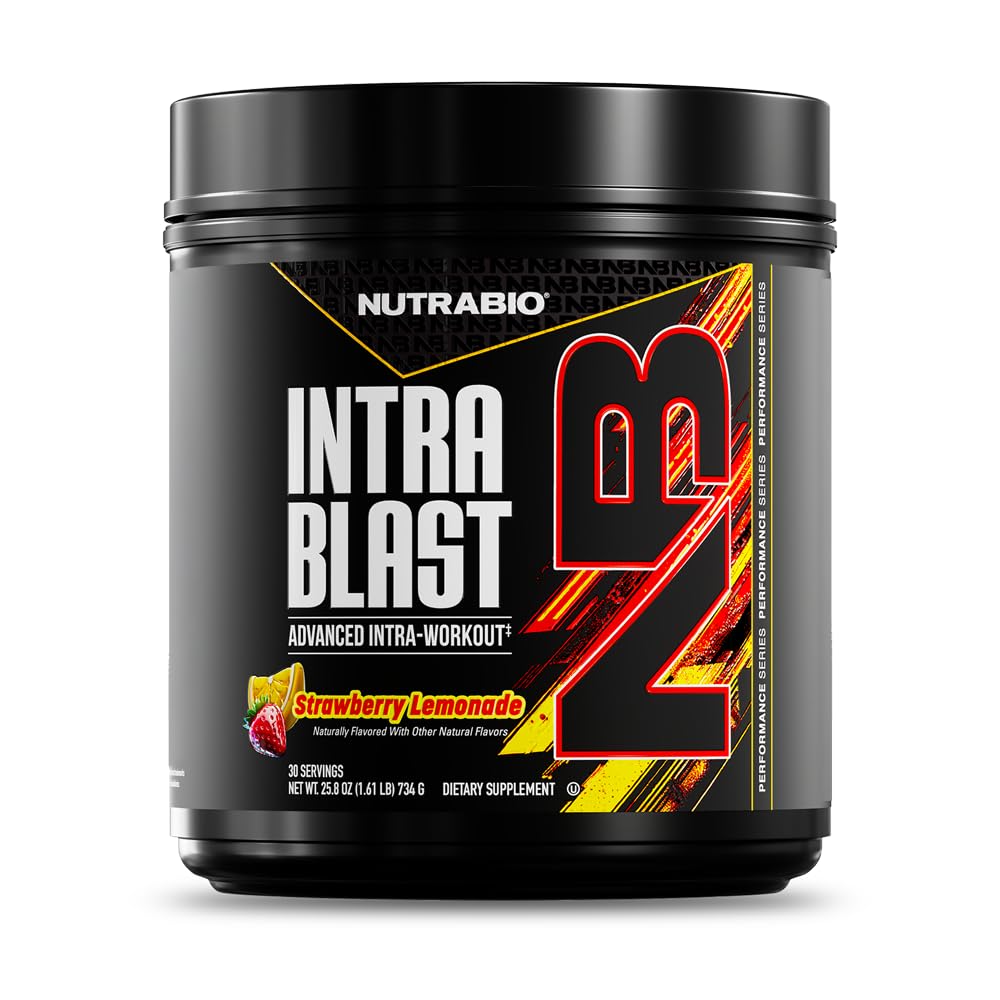 NutraBio Intra Blast Pre Workout & Muscle Recovery, Strawberry Lemonade