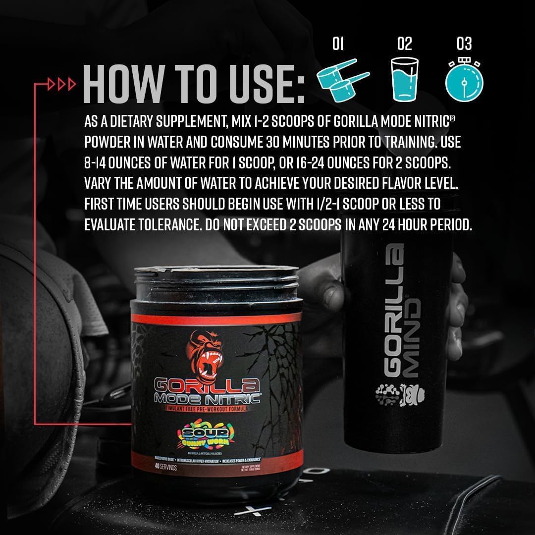 Gorilla Mode Nitric Upgraded Stimulant Free Pre-Workout – (BlackBerry Lemonade)