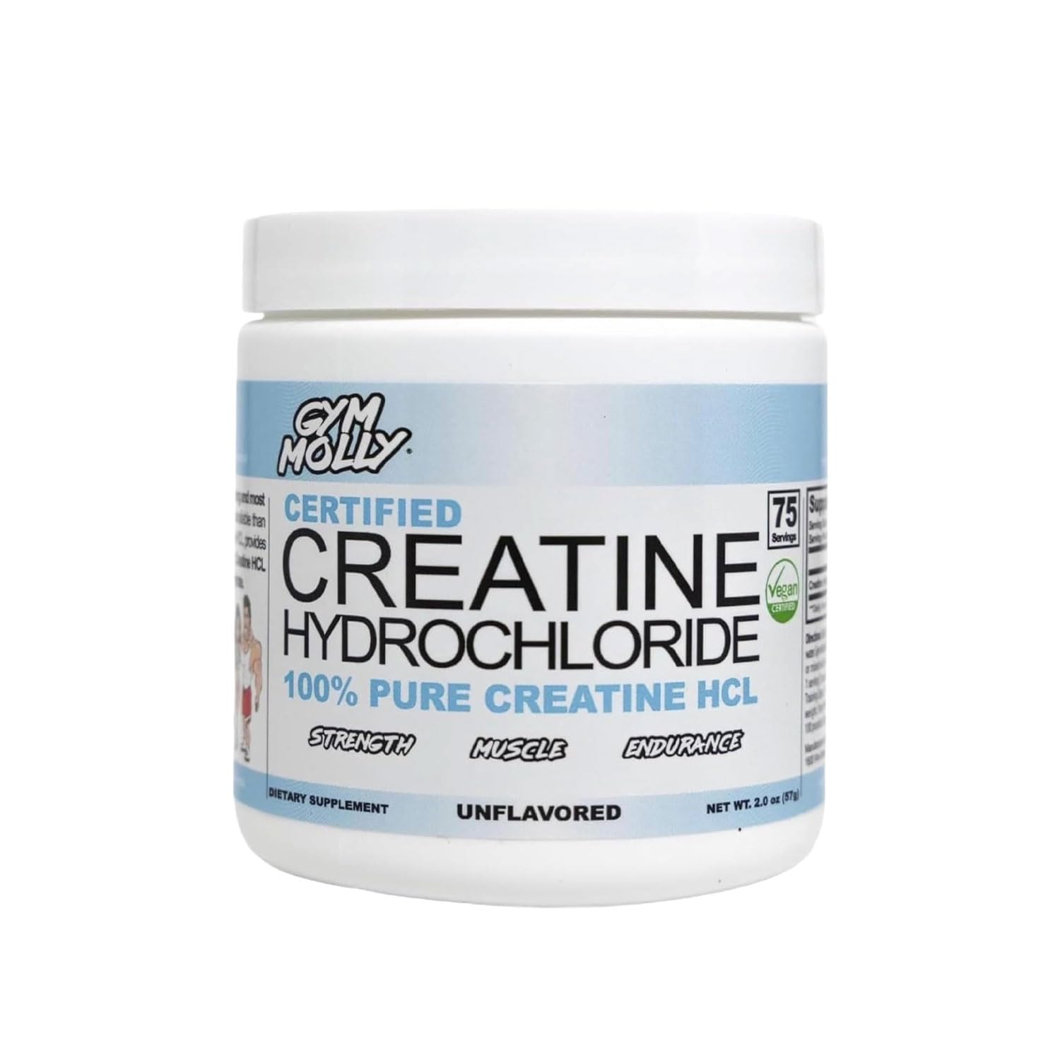Gym Molly Creatine Hydrochloride Powder, Unflavoured.
