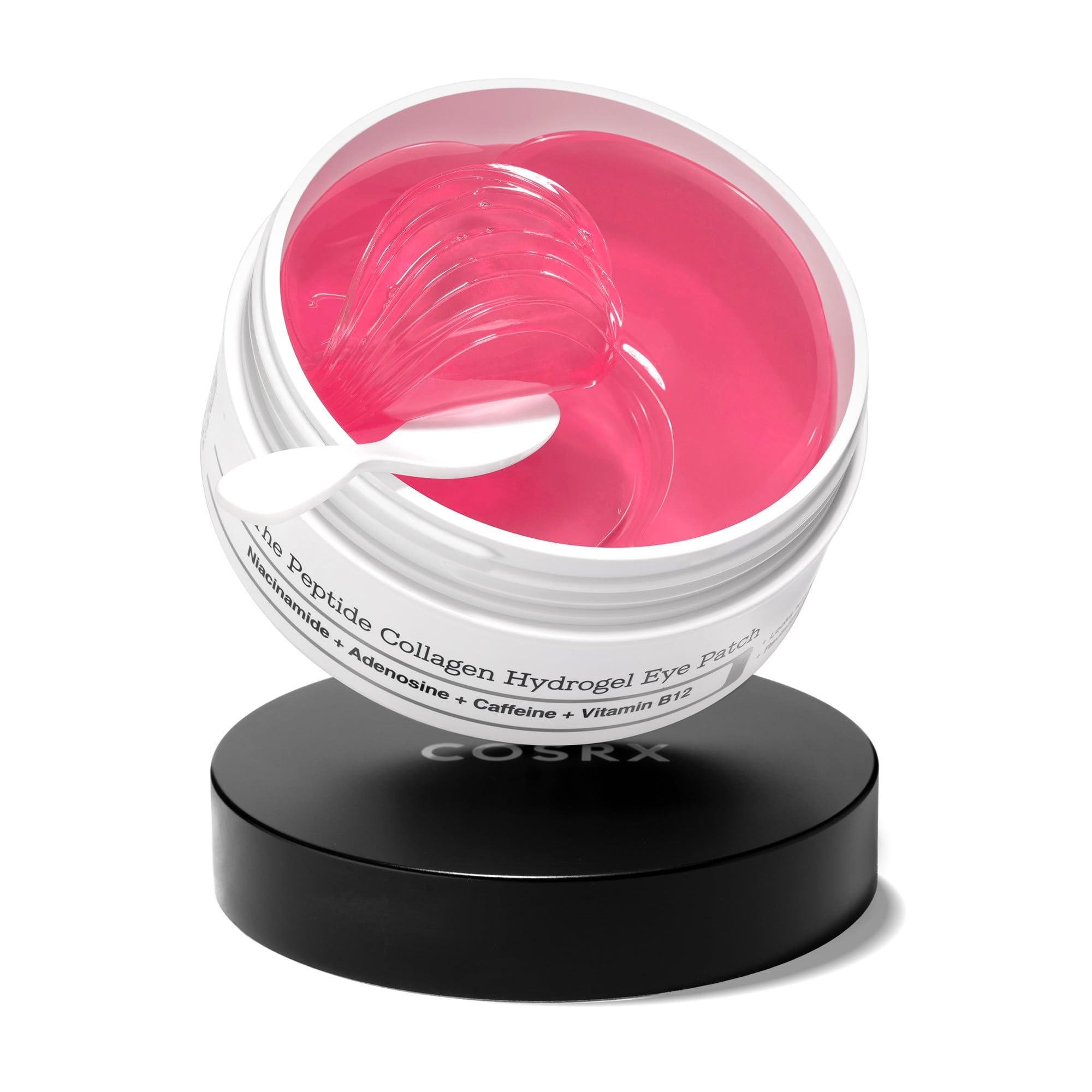 COSRX Pink Peptides Collagen Hydrogel Eye Patch for Puffy Eyes, Cooling & Firming Under Eye Patches with 4-Peptide & Caffeine (60), Depuffing Gel Eye Mask, Korean Skin Care