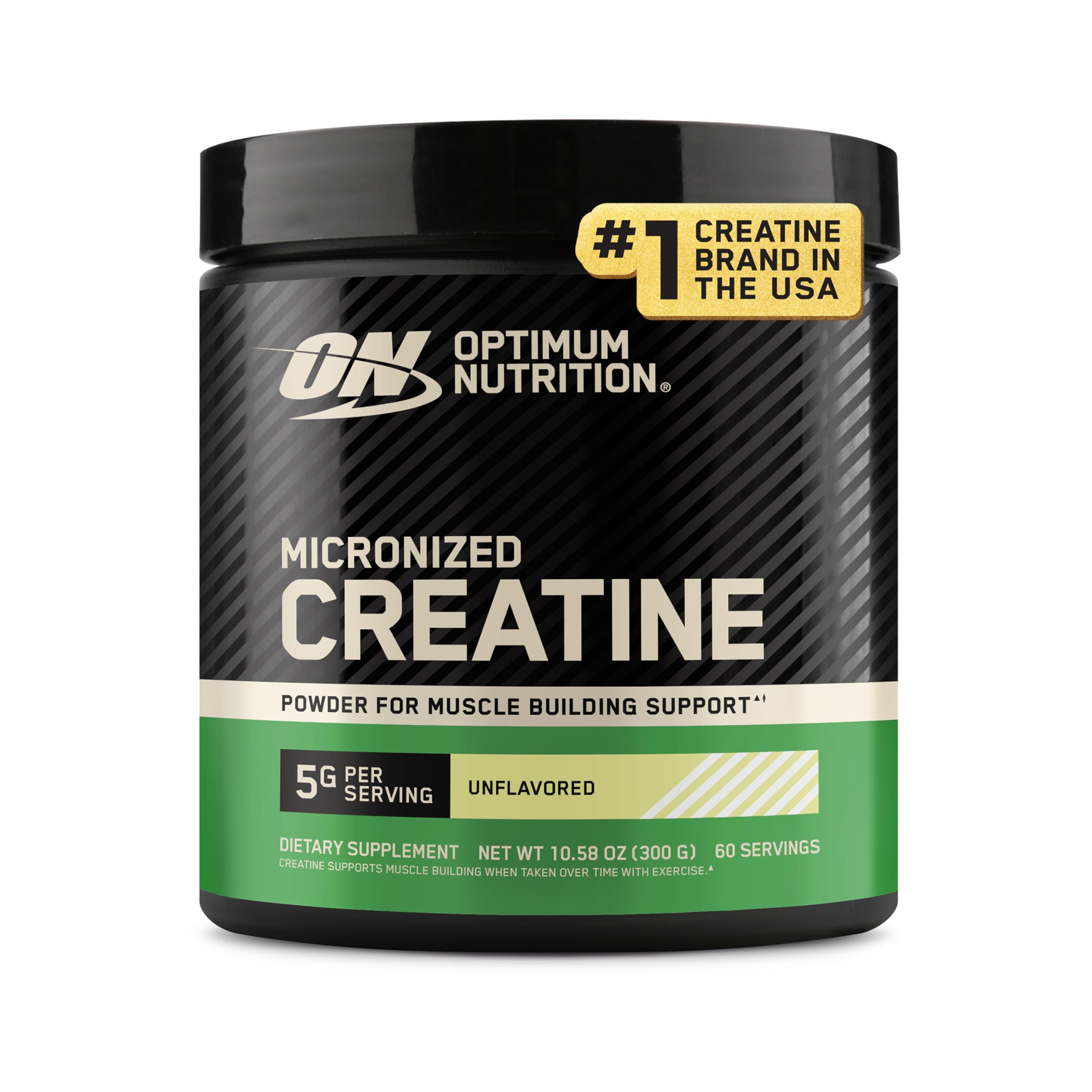 Optimum Nutrition Micronized Creatine Monohydrate Powder, Unflavored, 60 Servings, 300 Grams (Packaging May Vary)