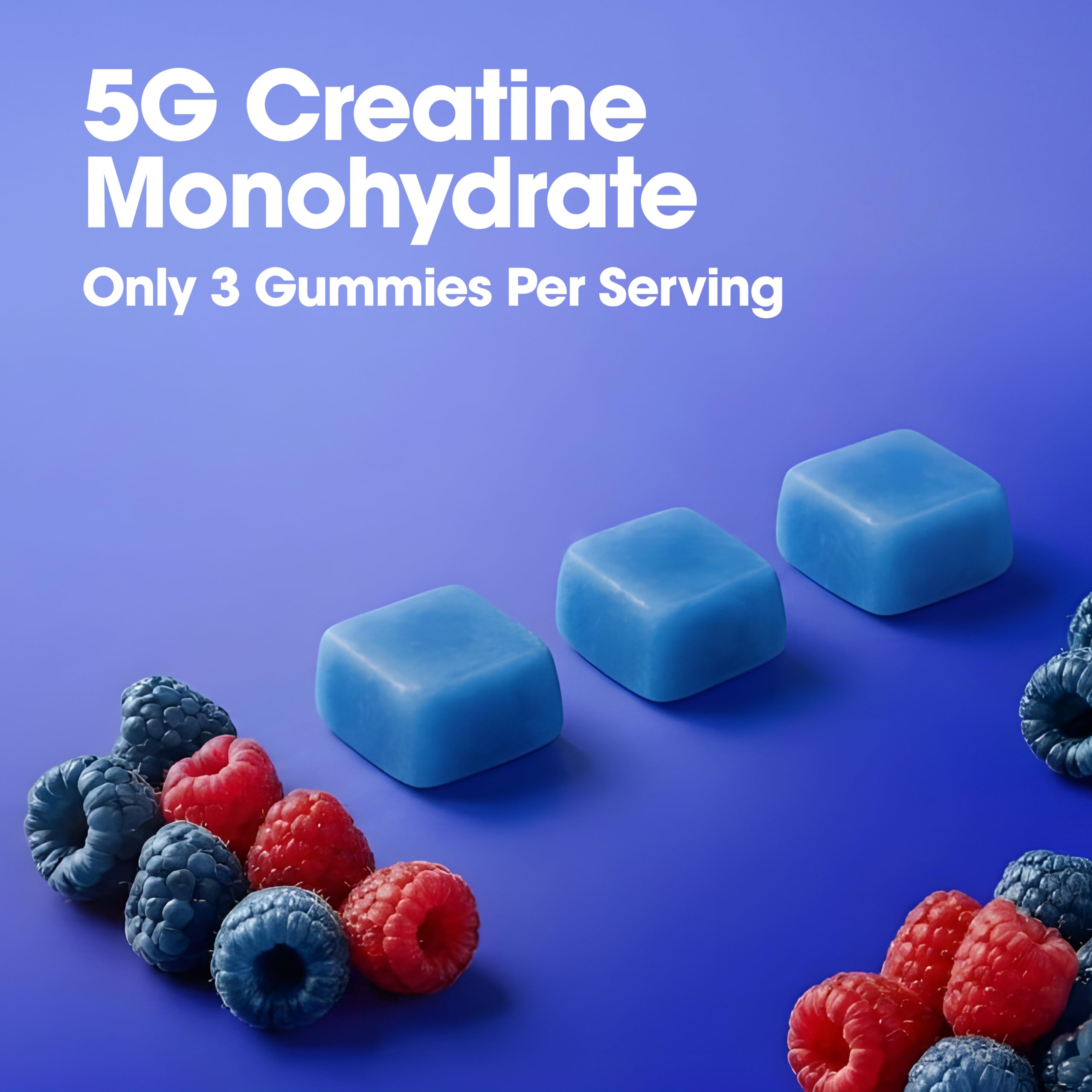 Optimum Nutrition Creatine Monohydrate Gummies, Blue Raspberry Flavor, 105 Count, 35 Servings, 5g Creatine per Serving (Packaging May Vary)