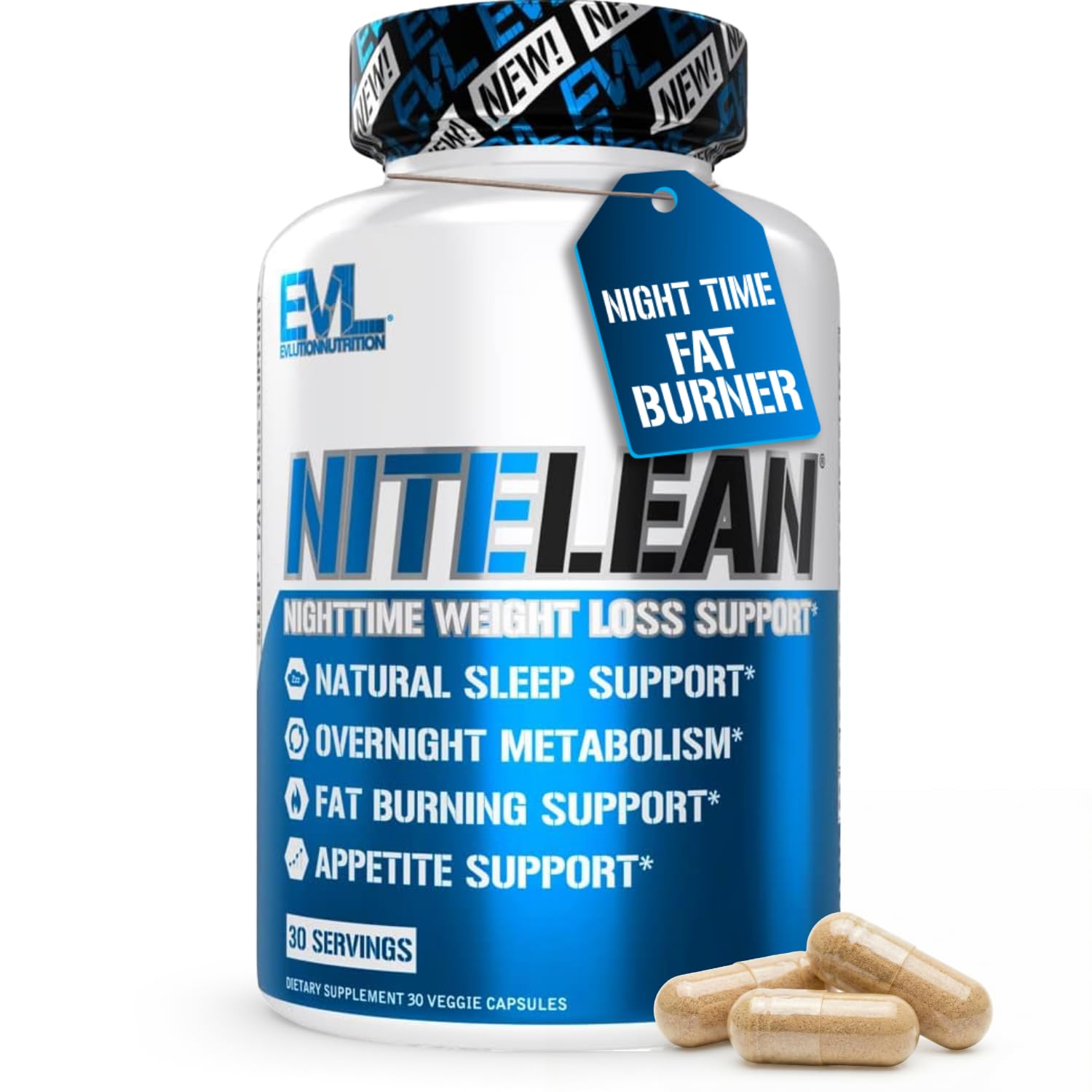 Night Time Fat Burner for Weight Loss Support - Belly Fat Burner for Men & Women with Green Tea and White Kidney Bean Extract - Nighttime Metabolism Booster & Sleep Optimizer to Help Stubborn Fat Loss
