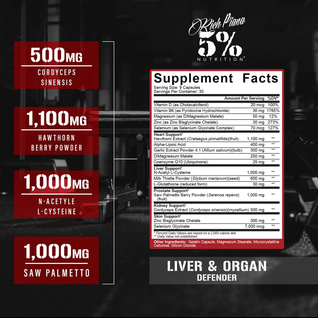 5% Nutrition Rich Piana Liver & Organ Defender Hawthorn Berry