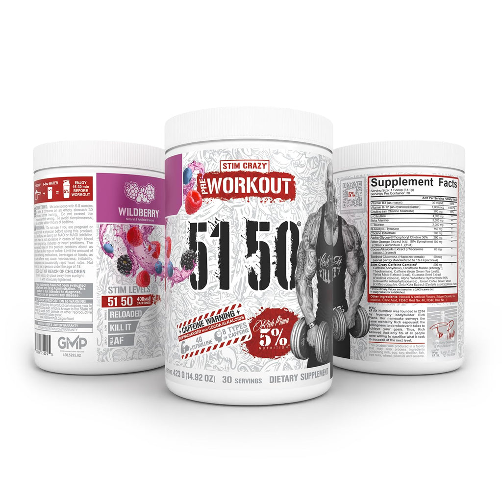 5% Nutrition Rich Piana 5150 High Stim Pre-Workout Powder (Wildberry)