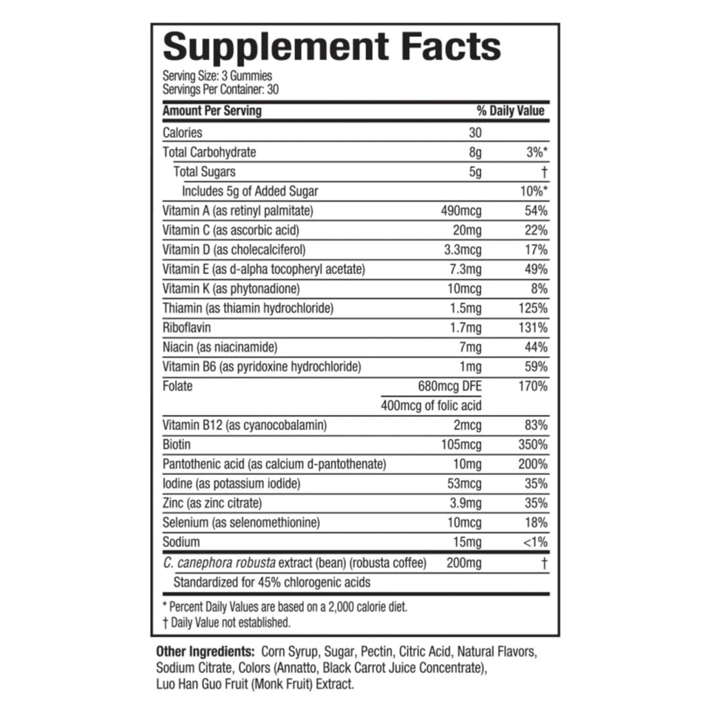 Hydroxycut Weight Loss + Multivitamin Gummies - Nutritional Supplement - Metabolism Support for Men & Women - Green Coffee Extract, 15 Vitamins & Minerals - Caffeine Free - Fruit Flavor - 90 Gummies