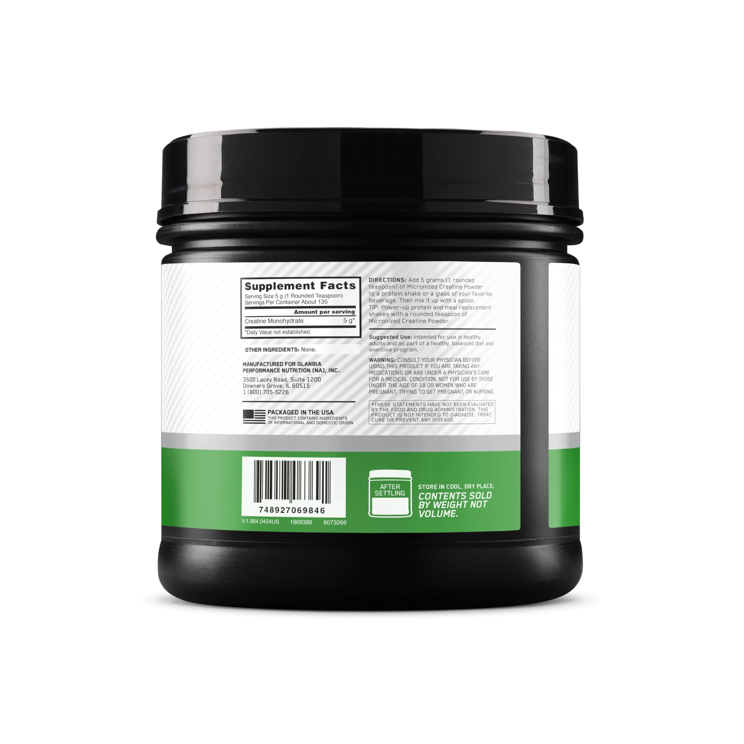 Optimum Nutrition Micronized Creatine Powder, Unflavored, 135 Servings
