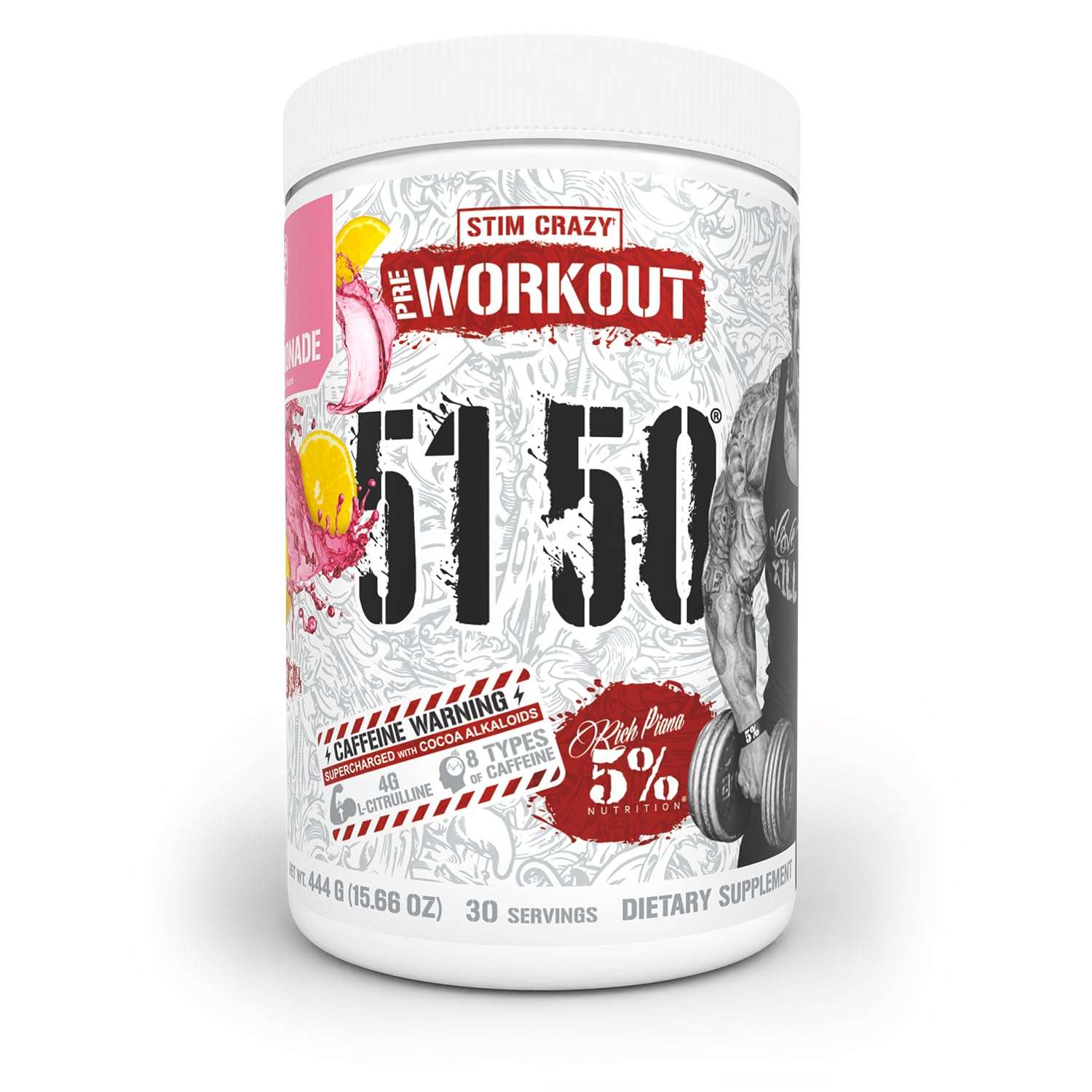 5% Nutrition Rich Piana 5150 High Stim Pre-Workout Powder (Pink Lemonade)