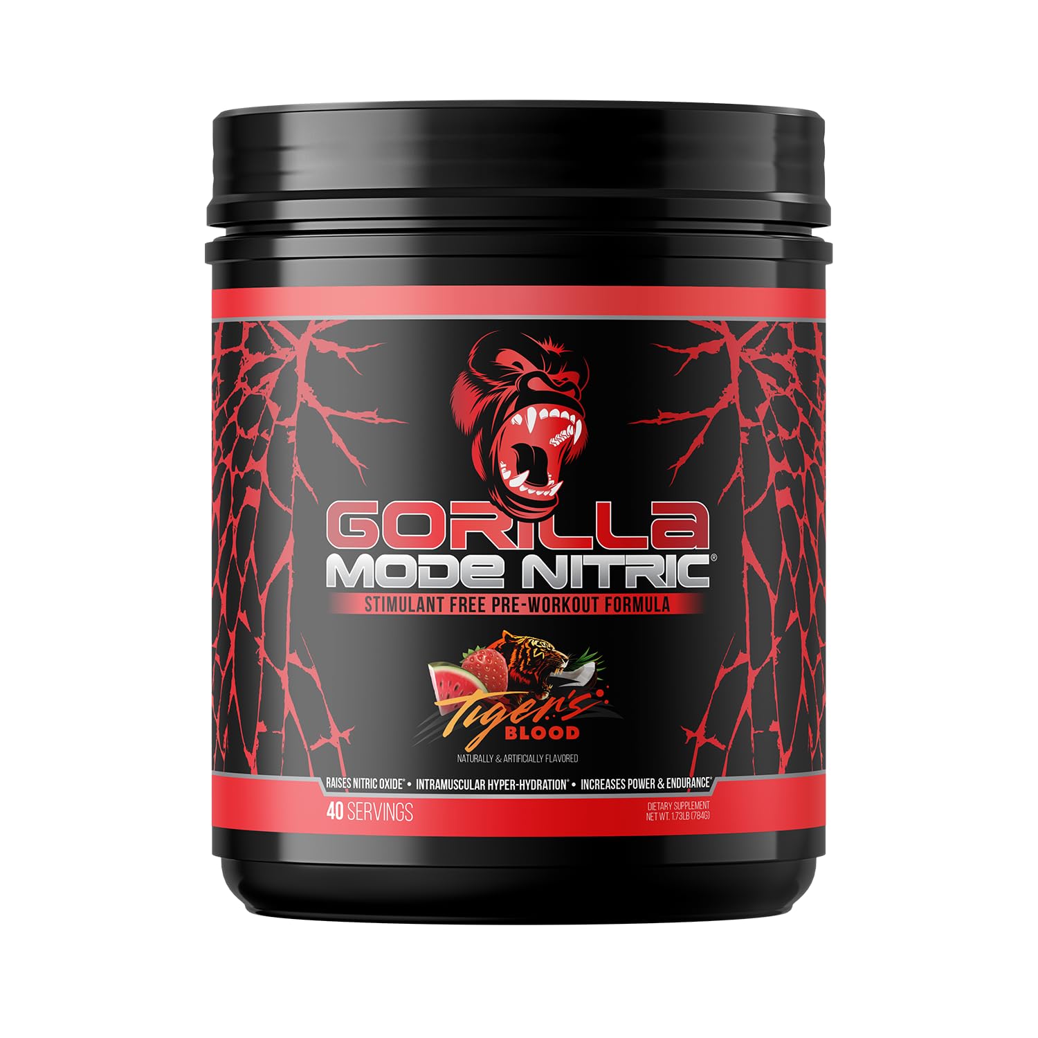Gorilla Mode Nitric Upgraded Stimulant Free Pre-Workout – (Tigers Blood)
