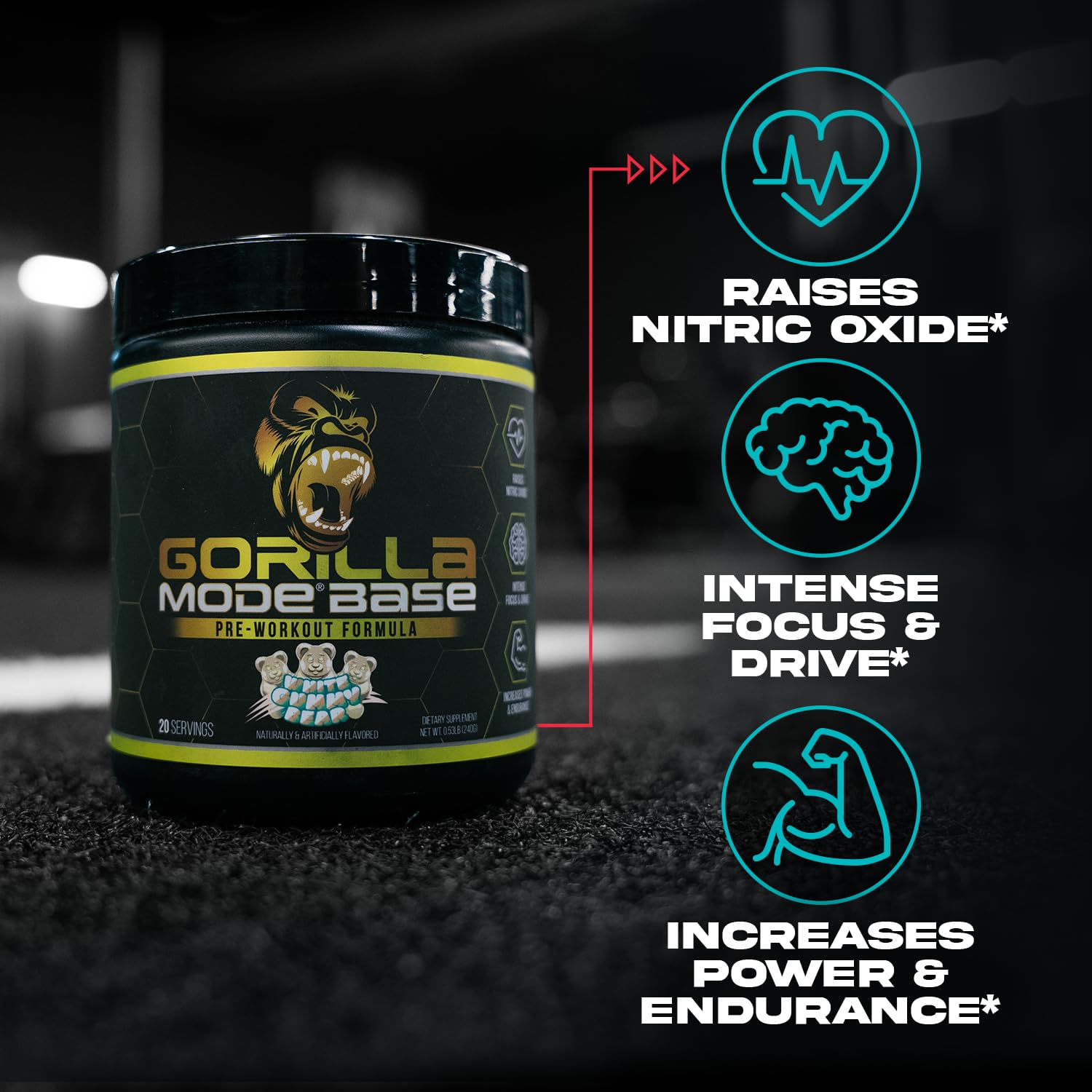 Gorilla Mode Base Pre Workout - (Sour Gummy Worm)