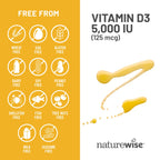 NatureWise Vitamin D3 5000iu (125 mcg) 1 Year Supply for Immune Support, Healthy Muscle Function, and Bone Health - Non-GMO, Gluten Free in Organic Extra Virgin Olive Oil, (Mini Softgel), 360 Count