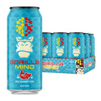 Gorilla Mind Energy Drink | Unmatched Energy · Amplified Focus | N-Acetyl-L-Tyrosine, Alpha-GPC, 200mg Caffeine, Uridine, Saffron | 0 Sugar Or Artificial Colors | 16oz, 12-Pack (Red Gummy Fish)