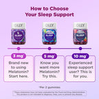 OLLY Restful Sleep Gummy Supplement with Melatonin & L-Theanine Chamomile, Blackberry Zen, 50 Gummies (25 Day Supply) Supports a Healthy Sleep Cycle* (Packaging May Vary)