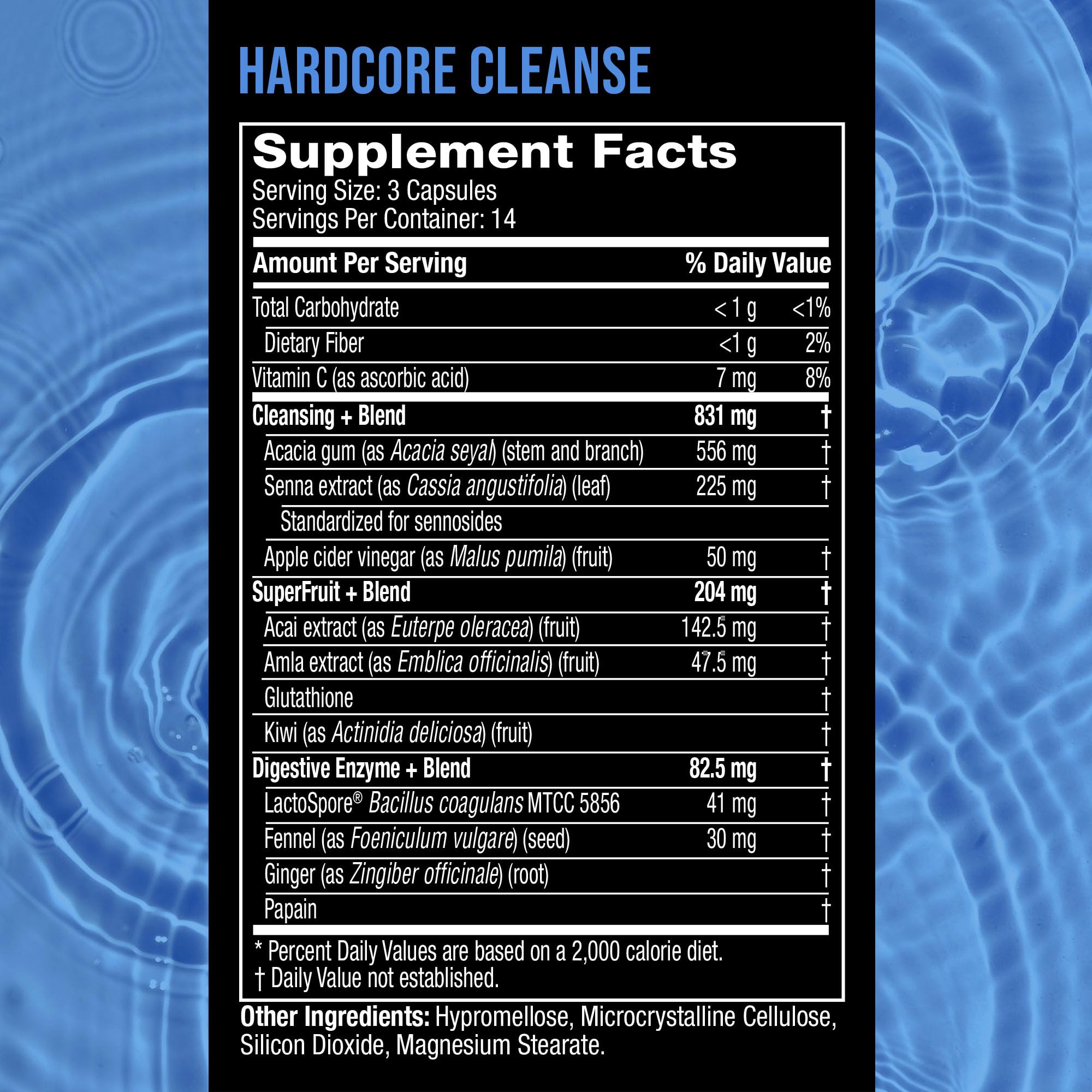 Hydroxycut Hardcore Cleanse - 42 Capsules - 7-Day Body Reset for Men & Women - Includes Senna Leaf Extract & Apple Cider Vinegar - 14 Servings