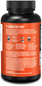 Jacked Factory Burn-XT Clinically Studied Fat Burner & Weight Loss Supplement - Appetite Suppressant & Energy Booster - with Acetyl L-Carnitine, Green Tea Extract and More - 60 Natural Diet Pills