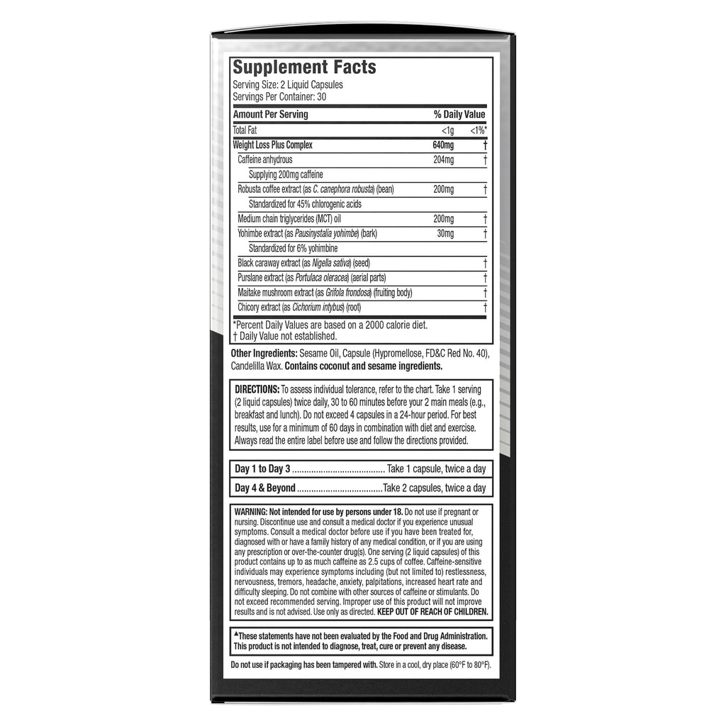 Hydroxycut Advanced - Thermogenic Supplement - Metabolism & Energy Support for Men & Women - C. Canephora Robusta, Yohimbe Extract & 200 mg Caffeine - Rapid Release Liquid Capsules - 60 Capsules