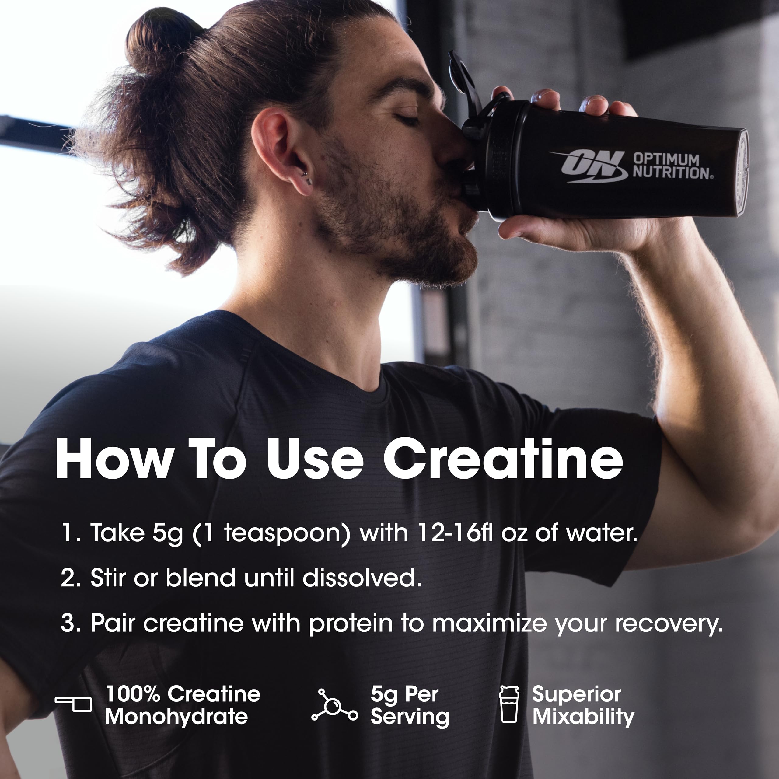 Optimum Nutrition Micronized Creatine Monohydrate Powder, Unflavored, 240 Servings, 1200 Grams (Packaging May Vary)