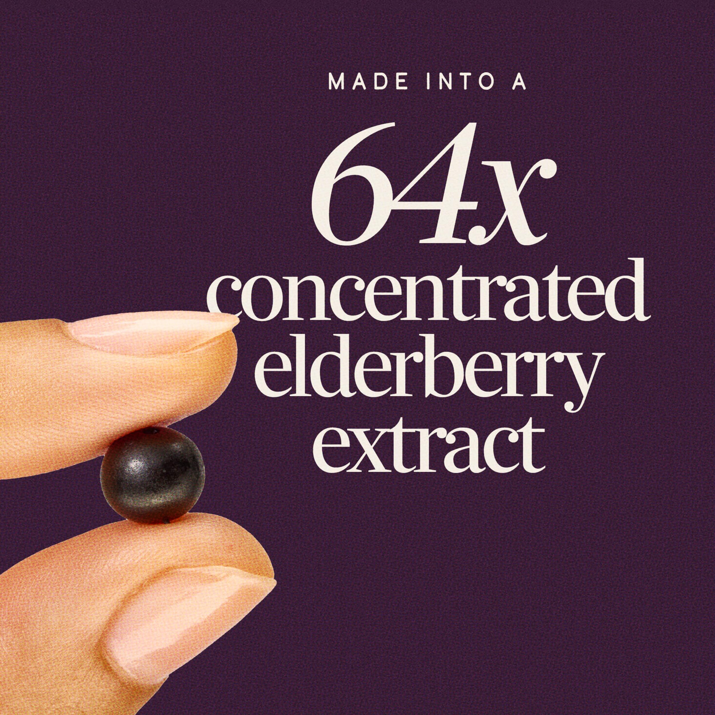Nature's Way Sambucus Elderberry Gummies, Immune Support Gummy for Adults & Kids Ages 4+ with Black Elderberry Extract, Vitamin C, Vitamin D3, and Zinc*, 60 Gummies